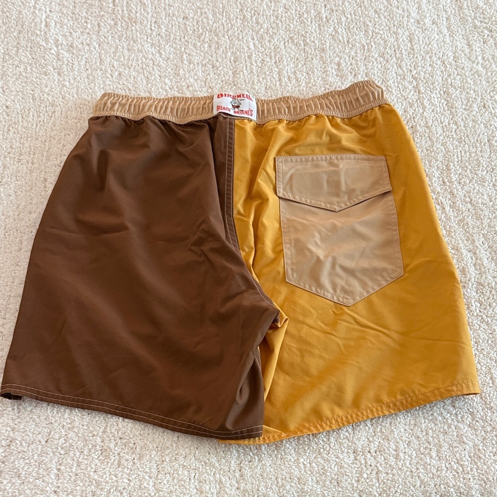 Birdwell Beach Britches Brown and Muatard Yellow Board Shorts / M - Picture 7 of 8